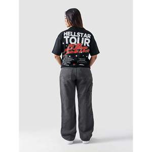 T-shirt de fitness Hell Star 100% coton, coupe ample, style streetwear avec logo imprimé, T-shirt de créateur - Product Image 6