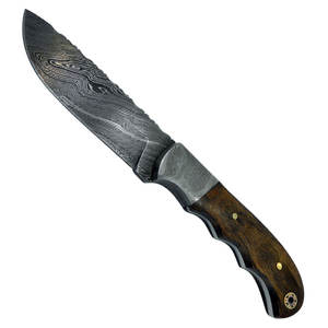 มีดเหล็กดามัสกัสล่าสัตว์ผลิตอย่างมืออาชีพด้ามจับไม้ออกแบบสไตล์ของคุณเอง - Product Image 2