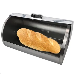 2022 Cute New Rectangle Shape Bread Box and <b>Bins</b> for Kitchen Accessories New Look Bread Box White Coated <b>Metal</b> <b>Bin</b> in Low Price - Product Image 2