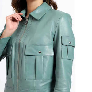 Customizable Smooth Finish, Zip Details And Comfort Fit This Genuine <b>Women</b> Leather <b>Jacket</b> Defines <b>Smart</b> Street Style For All - Product Image 5