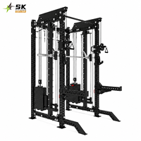 SK Commercial - Máquina de entrenamiento funcional con poleas ajustables, barra Smith, cable crossover y rack de potencia para gimnasio, equipo profesional de entrenamiento de fuerza
