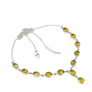 Top Selling Item 2023 Citrine Stone Necklace with Modern Designed & Natural Stone Made Necklace For Women Wearing Jewelry