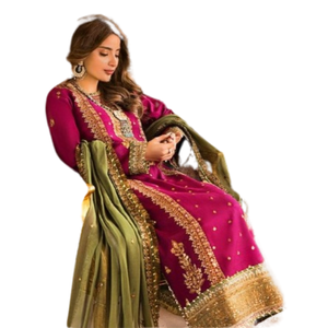 Venta caliente de alta calidad de diseño personalizado Punjabi Salwar Kameez ropa de fiesta de noche de seda transpirable para adultos para bodas Otros - Product Image 6