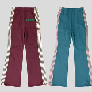 Custom Men's Oversized Baggy Straight Leg <b>Flared</b> <b>Sweatpants</b> Light Wash Side Striped Outdoor Casual 100% cotton - Product Image 2