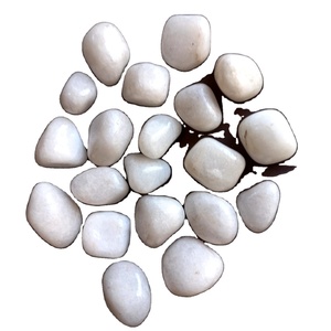 Galets et galets ronds en quartz blanc neige Offre Spéciale pierre polie et roches de gravier pour la décoration de jardin à la maison - Product Image 4