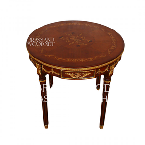 Ensemble de table basse ronde en bois classique de luxe - Product Image 5