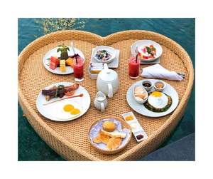 Diverse Design Floating <b>Tray</b> For Resort Pool - Premium Wicker Floating <b>Tray</b> For Pooling Breakfast and Romantic Setup - Product Image 2
