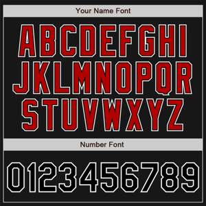 OEM Custom Manufacturing Whole Black <b>Red</b>-White Bomber Varsity Letterman Two <b>Tone</b> Zipper Jacket - Product Image 3