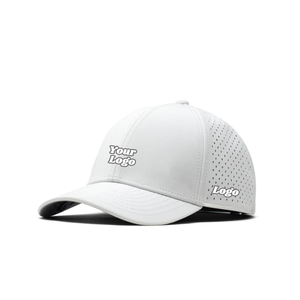 Personalizar corte láser perforado 6 paneles impermeable gorra de béisbol curvado Bill rendimiento Golf sombrero con cuerda de malla - Product Image 5
