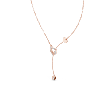 Collier cœur en diamant de laboratoire 0,3 CT, or rose, jaune, blanc 18 carats, 14 carats, bijoux de luxe avec diamants VVS-VS EF CVD - Product Image 5
