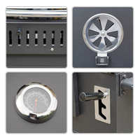 Nouveau barbecue professionnel robuste 2-en-1 au gaz et au charbon de bois, grand barbecue multifonctionnel en acier au carbone pour jardin extérieur
