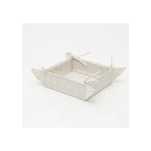 Panier brodé de crème florale à la main en coton 100% à texture bohème fabriqué avec un tissage durable idéal pour les collations panier à pain - Product Image 5