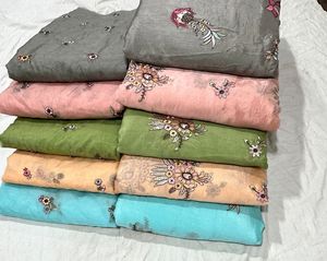 Tela de encaje bordado de gasa de fábrica al por mayor para boda Salwar Kameez de proveedor indio a precio mayorista - Product Image 3