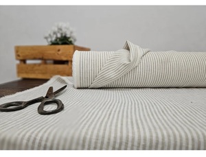 Venta al por mayor 100% tela de lino tejido orgánico ropa de cama a rayas cortina sofá uso 115 ''Textiles para el hogar niños y niñas vestidos - Product Image 2