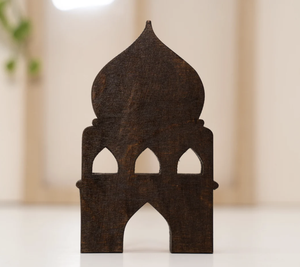Juego reutilizable duradero hecho a mano de alta calidad de 2 decoraciones de madera para el mes sagrado islámico de Ramadán hermosos minaretes para uso en exteriores - Product Image 5