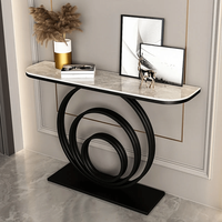 Table d'entrée de luxe légère armoire d'entrée décorative simple moderne dalle de roche semi-ronde nouvelle entrée chinoise créative