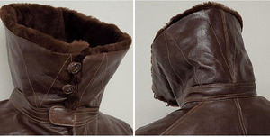 Chaqueta Bomber de Cuero Genuino para Hombre con Cuello de Piel, Cortavientos, Estilo Motero, Corte Regular, Cierre con Cinturón - Product Image 3
