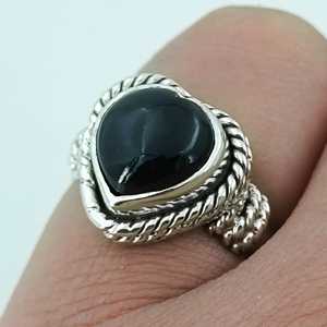 Navya Craft Handmade 925 Sterling Silver Women's <b>Statement</b> <b>Ring</b> Black Onyx Boho Jewelry Size 4-13 for Christmas Anniversary - Product Image 1