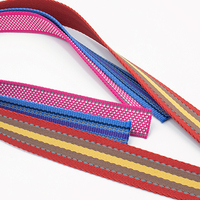 Sangle en tissu tissé en polyester recyclé multicolores arc-en-ciel personnalisée, sangles en tissu jacquard