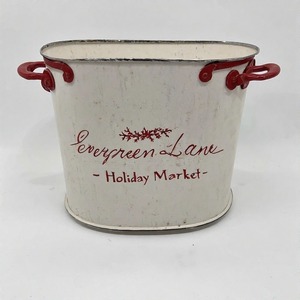 Planteur de jardin de fougère givrée pour les entrées de Noël Fabriqué avec une texture galvanisée pour les fleurs et la verdure de vacances - Product Image 2