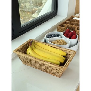 Cesta rectangular de ratán con base biselada, cesta de almacenamiento hecha a mano, venta al por mayor, ecológica, hecha en Vietnam - Product Image 6