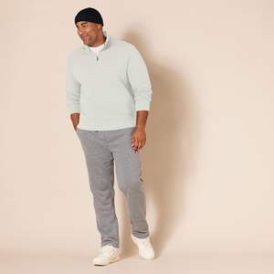 Sudadera de algodón con media cremallera para hombre, de manga larga, cuello simulado, cálida, cómoda, transpirable, para invierno, a la moda - Product Image 5