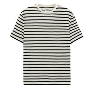 Conception de logo personnalisé 100% coton de luxe de haute qualité côtelé col rond à manches courtes poids lourd luxe t-shirt pour hommes vêtements - Product Image 1
