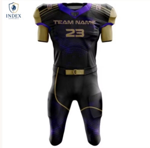 Conjunto de Uniforme de Fútbol Americano INDEX APPAREL para Hombre, Cuello en V, Manga Corta, Sublimado, Transpirable, Ajustado, para Adultos - Product Image 1