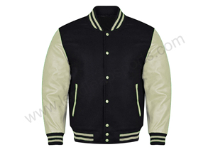 Vente en gros Fabricant de vestes varisty à broderie en chenille Bomber de baseball Veste universitaire en cuir Letterman Crop - Product Image 5