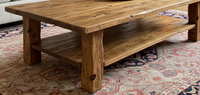 Table basse en bois artisanal écologique avec grain de bois naturel Table basse en bois artisanal Métal artisanal