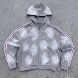 Chándales de dos piezas con cremallera para hombre, chándales de dos piezas con tachuelas acampanadas y tira lateral con estampado de sol y logotipo personalizado de diseño elegante - Product Image 5