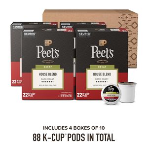 กาแฟพีทส์ ดาร์กโรสต์ ดีแคฟ แบบแคปซูลสำหรับเครื่องคิวริก เค-คัพ กาแฟอาราบิก้าไร้คาเฟอีน - เดคาฟ เฮ้าส์เบลนด์ 88 แคปซูล - Product Image 2