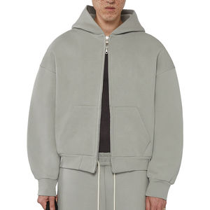 Sweat à capuche oversize à fermeture éclair en molleton de coton de haute qualité pour hommes, poids lourd, uni, essentiels d'hiver, personnalisable - Product Image 1