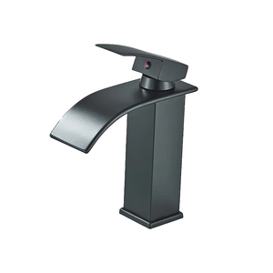 ก๊อกน้ำอ่างล้างหน้าแบบน้ำตก สีดำ รุ่นใหม่ <span class=keywords><strong>ขาย</strong></span>ดี ผลิตจากสแตนเลส แบบรูเดียว สำหรับห้องน้ำ - Product Image 4