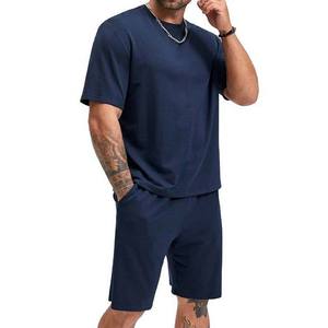 Ensembles de t-shirts deux pièces pour hommes, manches longues, été, respirants, imprimés, antibactériens, tricotés, 100% coton, sport - Product Image 6