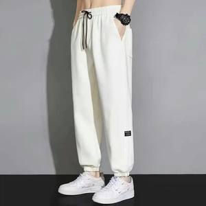 กางเกงกีฬาผ้าฝ้ายโพลีเอสเตอร์ขากว้างขาตรงลำลองมีเชือกผูกสำหรับกิจกรรมกลางแจ้งของผู้ชาย - Product Image 3