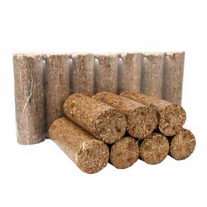 Wood Briquettes Natural Brown Cylindrical Fuel <b>Logs</b> for Fireplace <b>Heating</b> - Product Image 3