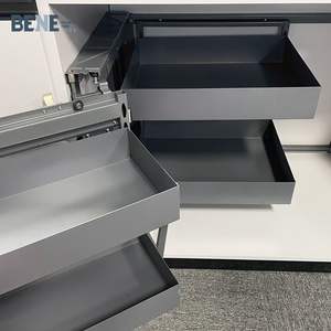 Solutions d'angle mort magiques à ouverture droite et gauche, plaque métallique moderne, 6 étagères, panier de cuisine coulissant dans les armoires - Product Image 5