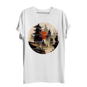 Camiseta 100% Algodón, Transpirable, Jersey, Estampado Digital, Pagode Japan City, Camiseta de Primera Calidad - Product Image 1