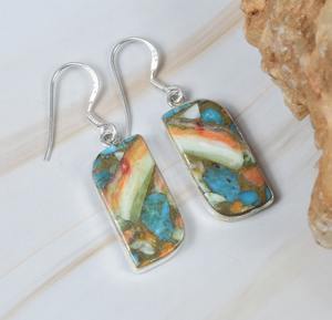 Oyster <b>Copper</b> Turquoise 925 Sterling Silver Gemstone Hook Earrings December Birthstone Handmade Earrings Jewelry <b>Gift</b> <b>for</b> <b>Her</b> - Product Image 4