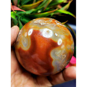 Sphères en agate de feu étonnantes - Énergie/Reiki/Cristal thérapeutique - 2,5 pouces (6,25 cm) de diamètre et 410 g - UNIQUEMENT UNE SEULE PIÈCE - Product Image 2