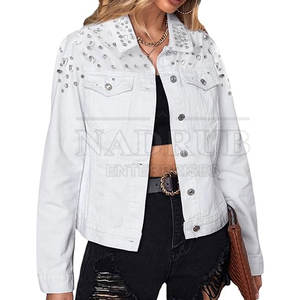 Chaqueta de diamantes de imitación de moda para mujer transpirable de etiqueta privada uso al aire libre chaquetas cómodas de moda con diamantes de imitación al mejor precio - Product Image 1
