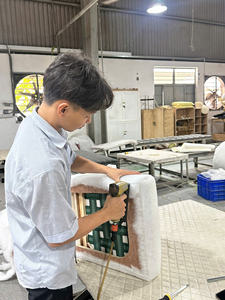 Fauteuil d'appoint en cuir véritable de qualité supérieure, style moderne du milieu du siècle, avec accoudoirs droits, rembourré, pour salon ou salle d'attente - Product Image 5