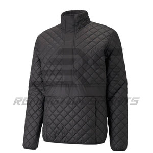 Chaqueta cortavientos personalizada de alta calidad, chaqueta cortavientos ligera de media cremallera, chaqueta holgada de poliéster en blanco para hombre - Product Image 1