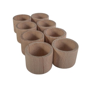 Ronds de serviette en bois naturel Finition polie faite à la main Accessoires de table élégants parfaits pour les repas modernes - Product Image 3