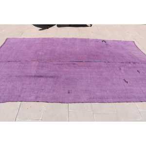 พรมวินเทจขนาด 6.3x10.2 ฟุต พรมตุรกีขนาดใหญ่ พรมลายดอกไม้สีม่วง - Product Image 3