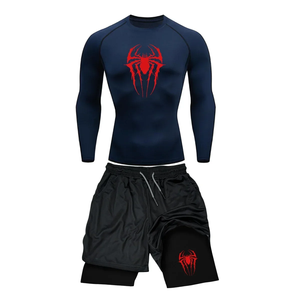 ชุดรัดกล้ามเนื้อผู้ชาย เสื้อยืด กางเกง ฟิตเนส มวยไทย กางเกงขาสั้น ชุดออกกำลังกายผู้ชาย แรชการ์ด ยิวยิตสู ชุดยิม เสื้อเจอร์ซีย์ บีเจเจ บ็อกซิ่ง - Product Image 6