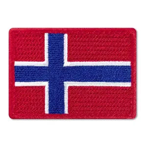 The Norwegian Flag Patch, The Country Flag of Norway Scandinavian Cross National Emblem, Embroidered Iron On