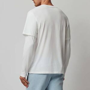 T-shirt à manches longues imprimé sur mesure pour hommes, style streetwear, tissu respirant en coton et bambou, coupe ample - Product Image 4