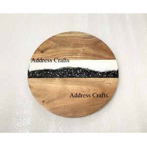 Las más populares tablas de cortar con forma rectangular de madera y resina, tabla de cortar moderna de resina, utensilios de cocina de madera de acacia, tablas de desayuno - Product Image 3